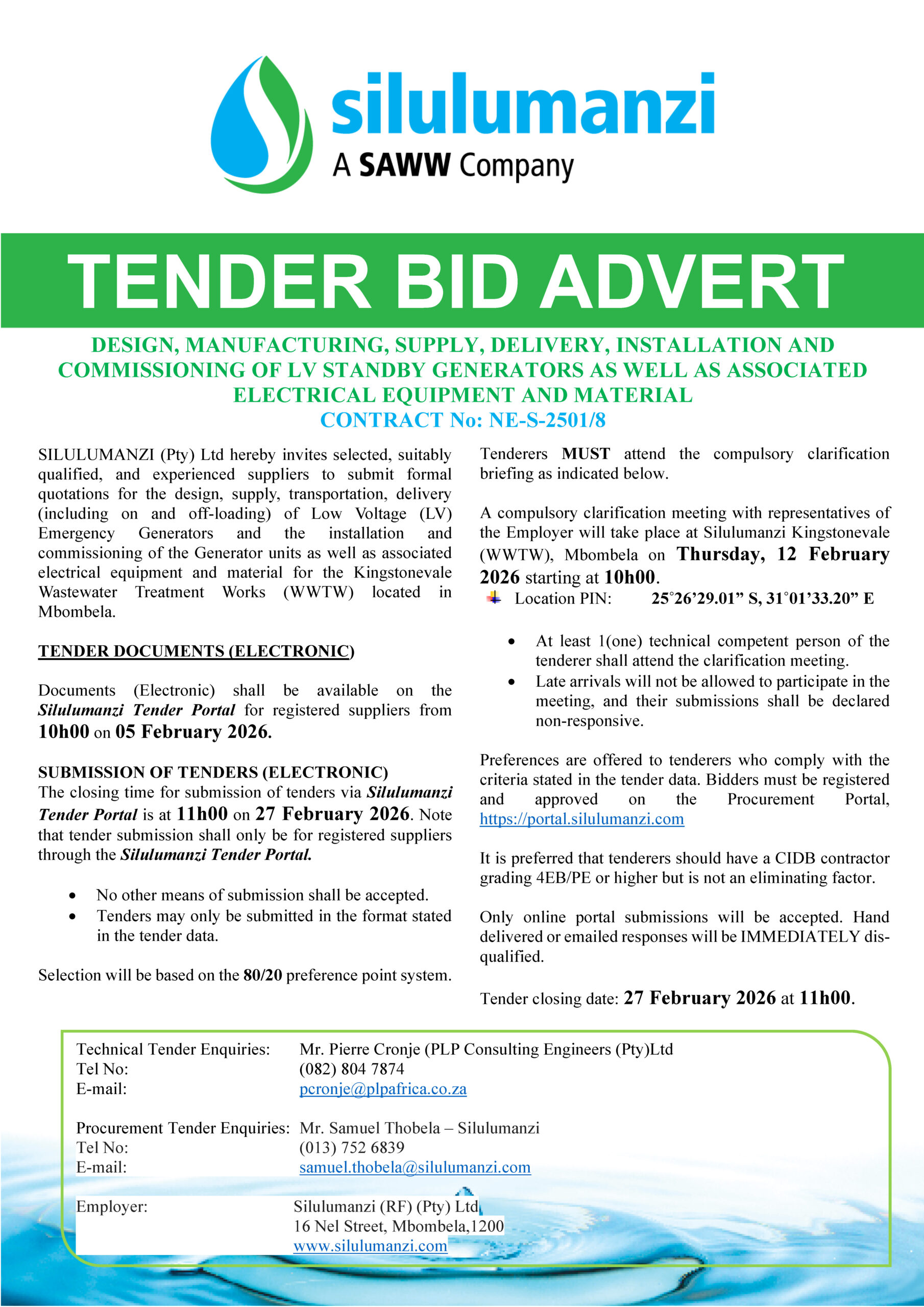 Tender Bid Advert Draft